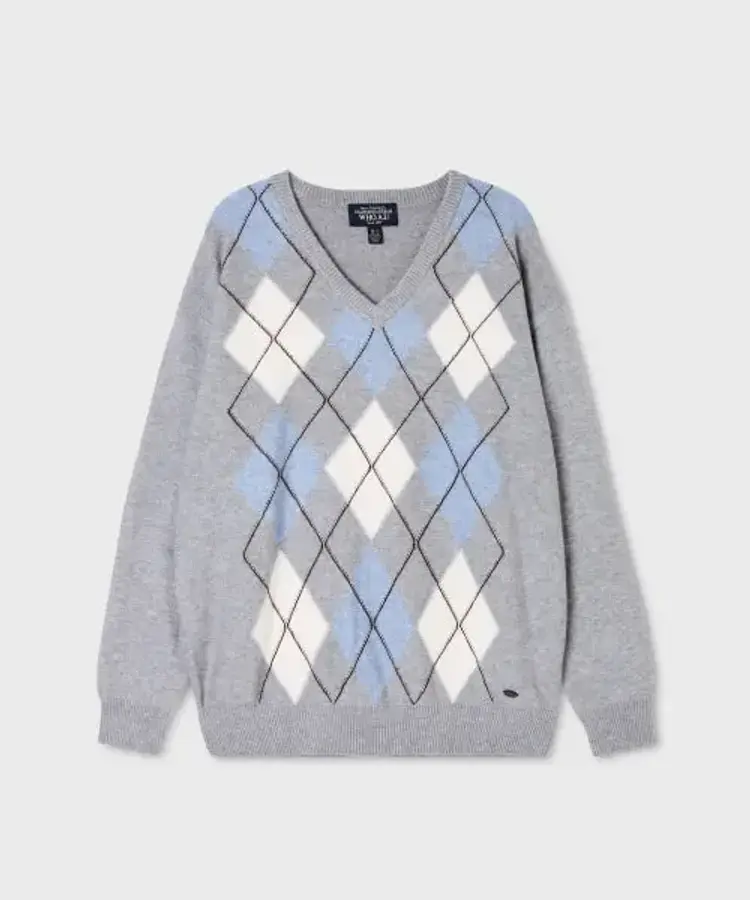 후아유 V넥 아르가일 풀오버 / WHKAG4823F_이미지