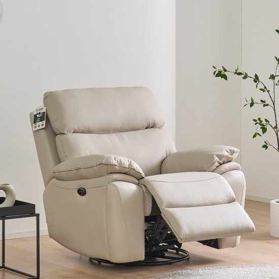 베이직팩토리 스코나 레인트 실리콘레더 흔들회전 가죽 리클라이너 1인용_이미지