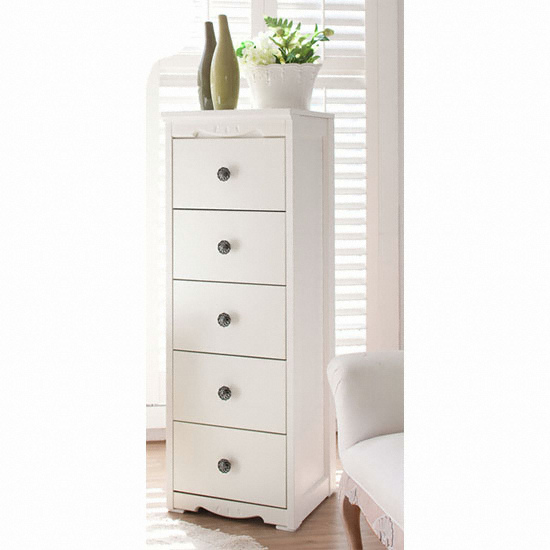 네오젠 올리브 화이트 5단 서랍장(5단5칸)_이미지