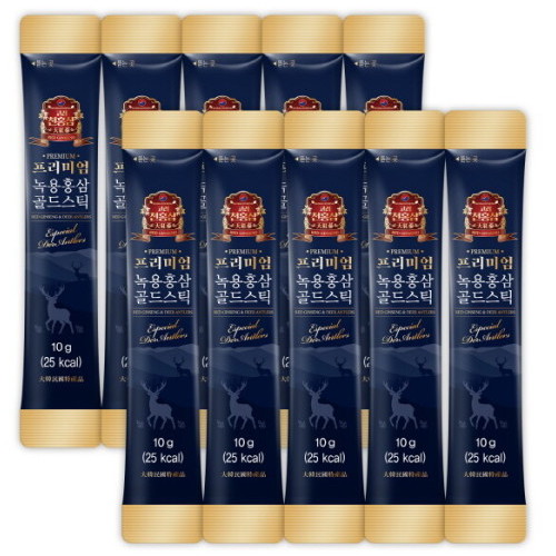 고려천홍삼 프리미엄 녹용홍삼 골드스틱 10g 10포 (10개)_이미지