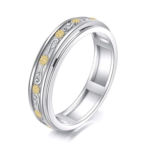 스털링 219032 JBAERD 해바라기 피젯 링 925 실버 불안 스피너 스트레스 방지 주얼리 여성용 선물