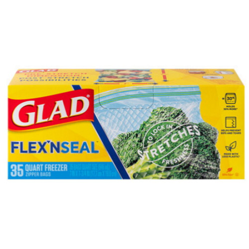 GLAD 플렉스앤씰 지퍼백 냉동 중형 17.7x19.6cm 35매 (2개(70매))