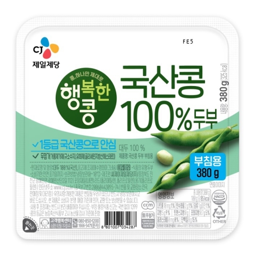 CJ제일제당 행복한콩 국산콩 두부 찌개용 380g (1개)