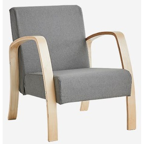 한샘 벤트 로우 스퀘어 암체어 패브릭 소파 1인용_이미지