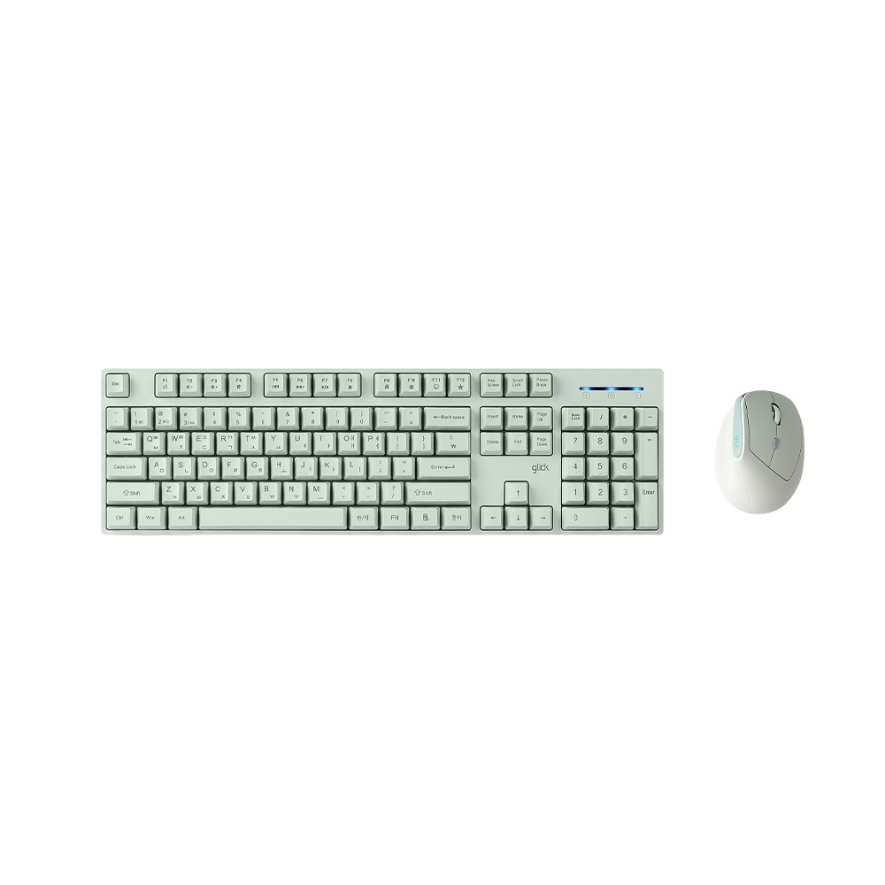 지클릭커 오피스프로 WMK660 스탠다드M 무선 키보드 마우스 세트 (그린)_이미지
