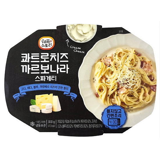 우양 쉐프스토리 콰트로치즈 까르보나라 스파게티 300g (10개)_이미지