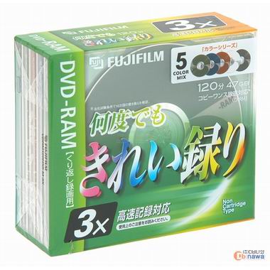 후지필름 DVD-RAM 4.7GB 3x 쥬얼 5장 5칼라