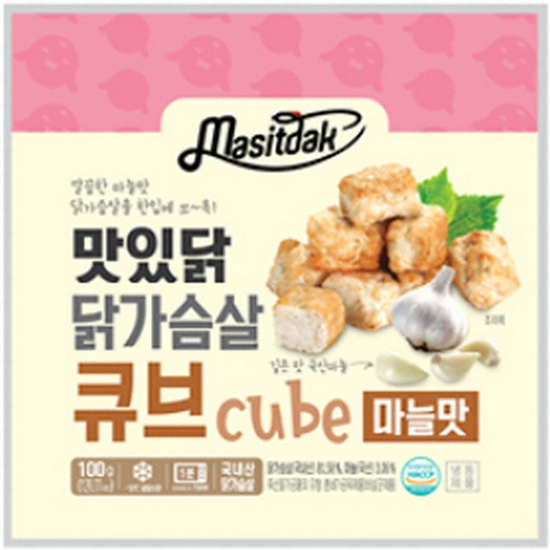 랭킹닭컴 맛있닭 닭가슴살 큐브 마늘맛 100g