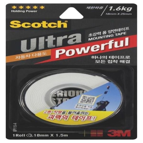 생활용품 초강력 다용도 폼 양면테이프 UP115-A 1.1mm x 18mm x 1.5m