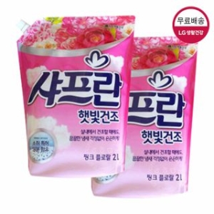 샤프란 햇빛건조 핑크 플로랄 리필 2L (2개)_이미지