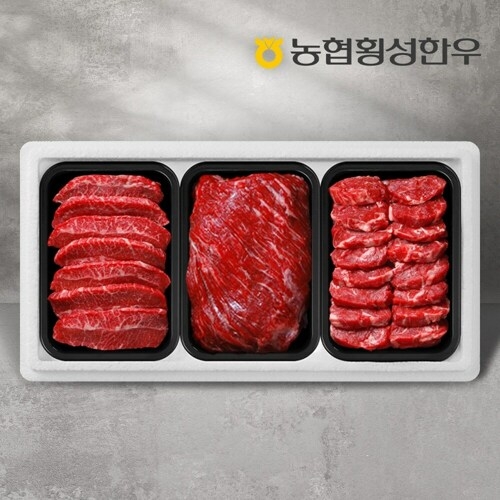 동횡성농협 농협횡성한우 1등급 특수부위 2팩+국거리 1팩 /팩당500g_이미지