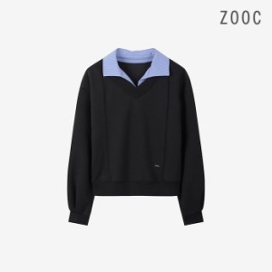 대현 ZOOC 셔츠카라 배색 맨투맨 BK_V254PSM932