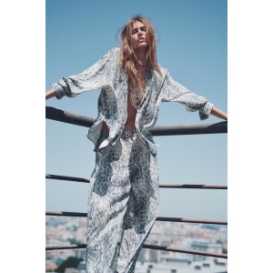 자라 연예인착용 애니멀 프린트 와이드 팬츠 199129_이미지