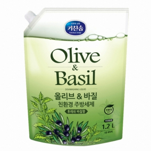 무궁화 키친솝 ㅤ올리브&바질 친환경 주방세제 1.2L (3개)_이미지