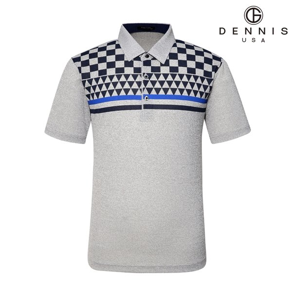 잭필드 dennisgolf이글호프 체크 티셔츠 그레이_IBMMPK04