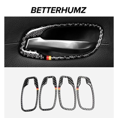 시리즈 BMW E60 5 2008-2010 카본 파이버 도어 핸들 패널 커버 트림 스티커 장식 튜닝 자동차 인테리어 액_이미지