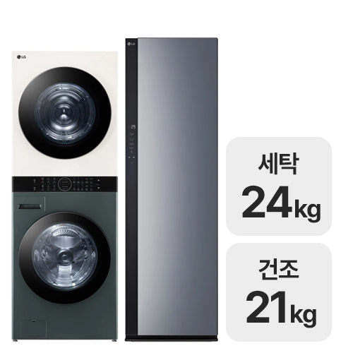 LG전자 트롬 오브제컬렉션 워시타워 W21GEAM + 스타일러 SC5GMR52