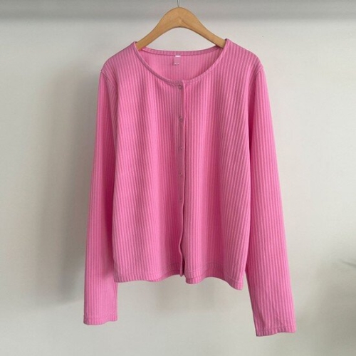 아이우먼 엘리라운드골지가디건 RDQ710M503 빅사이즈