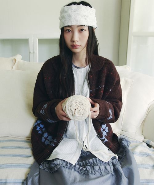 샐리 테일즈 CELITAILS SNOW COWICHAN ZIP UP CARDIGAN_BROWN CE259D001MBR 374125_이미지