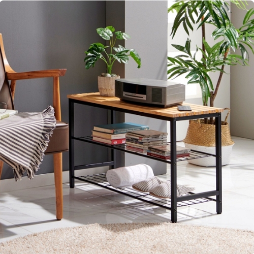 C-DECO 다용도 원목 벤치겸 신발정리대_이미지