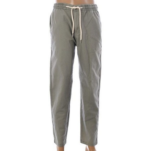 버커루 코튼린넨 SLUB 밴딩 배기팬츠 B202Z5470P_이미지