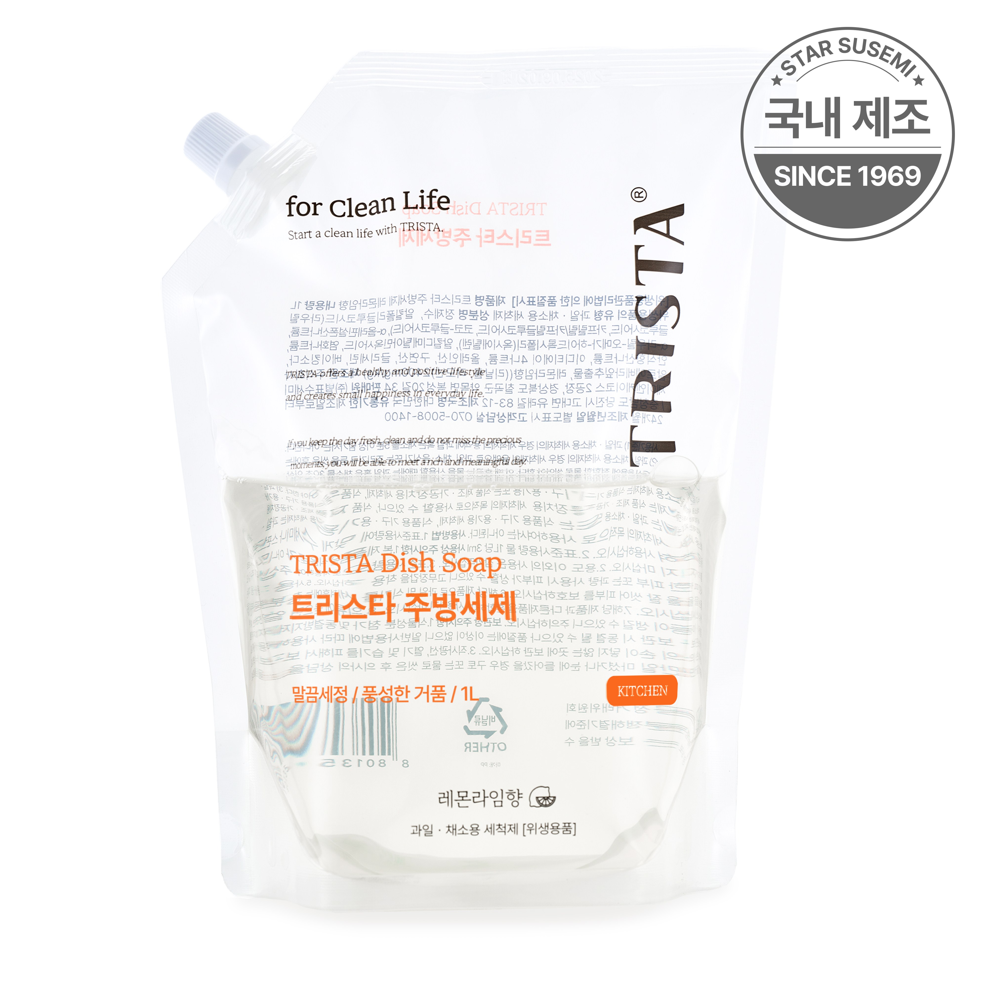별표수세미 트리스타 주방세제 리필 1L (6개)_이미지