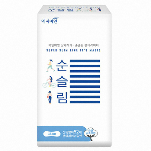 예지미인 순슬림 팬티라이너 일반 52개 (4팩(208개))_이미지
