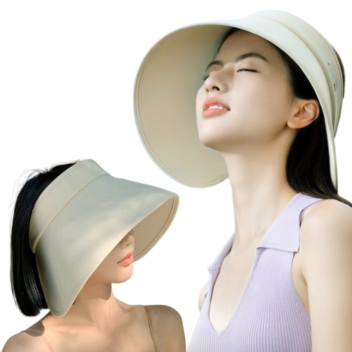 오썸 영앤클래시 여성 챙넓은 썬캡 자외선차단 와이드 썬바이저 썬햇 야외 운동 올리졸리4AM1F09_이미지