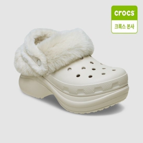 크록스 여성 베이 라인드 클로그_211753 (160, 스터코)_이미지