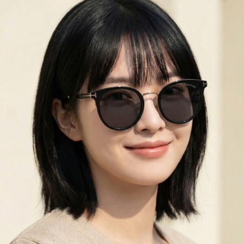톰포드 선글라스 TF1244 K 01A 라운드 뿔테 남자 여자 패션 아시안핏_이미지