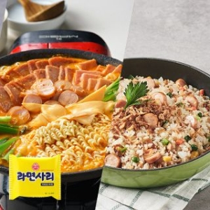   놀부 치즈부대찌개 1팩 + 스테프 어니언볶음밥 200g 1팩+라면사리1개 상품이미지