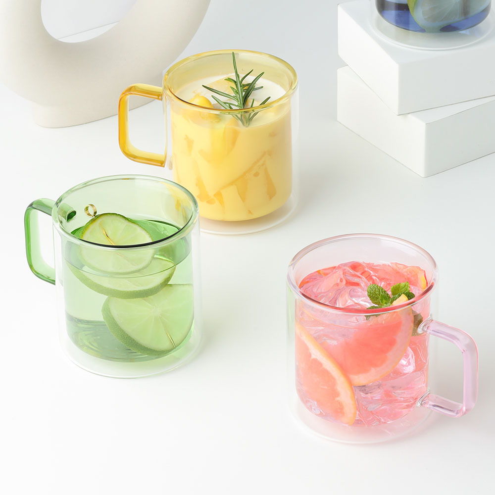 케슬리 몬즈 더블월 컬러 이중 내열 머그잔 380ml (2개)_이미지