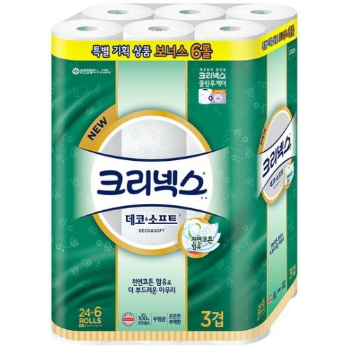 크리넥스 데코 앤 소프트 25m (30롤) (8팩)_이미지