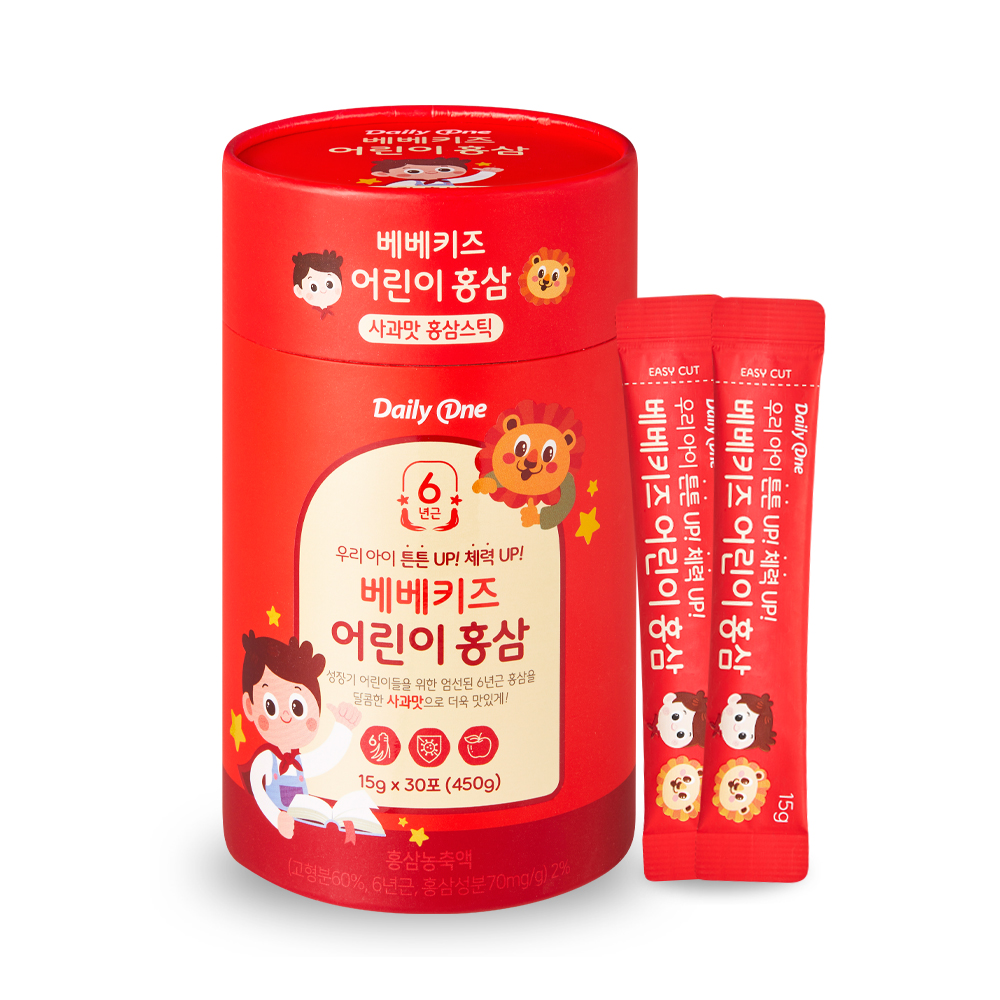 데일리원 베베키즈 어린이 홍삼 15g 30포 (1개)_이미지