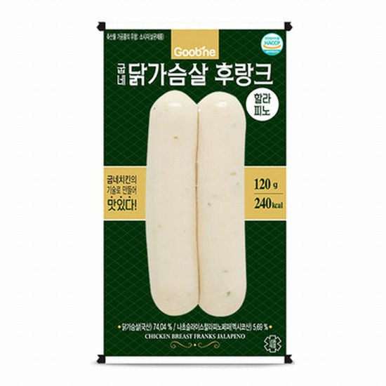 지앤건강생활 굽네 닭가슴살 후랑크 할라피뇨 120g (16개)