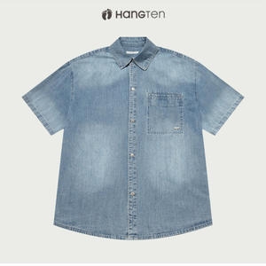 행텐 남성오버핏데님워싱반팔셔츠10520-020-404-10A_이미지