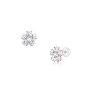 세그먼트에이 14K 플라워 CZ 꽃 귀걸이 ST25501E