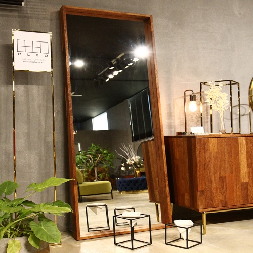 끌레오 멀바우/오크 원목 스퀘어 전신 거울_CL263