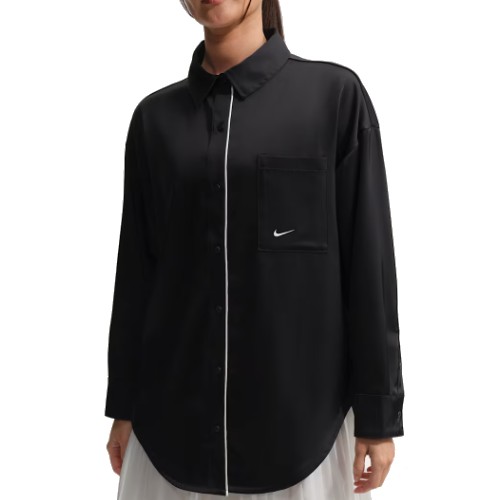 나이키 오버사이즈 새틴 긴팔 탑 IM0576-010 (공식판매처)_이미지