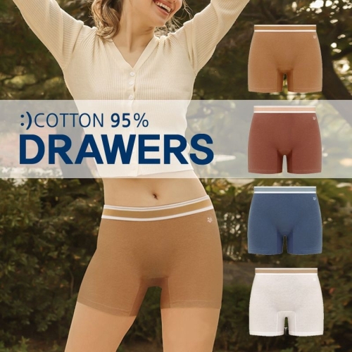 바디메이크업 MD3501플러피 여성 드로즈 밴딩 면 팬티 재구매 만족도 좋은 여자 사각 팬티 여성팬티_이미지