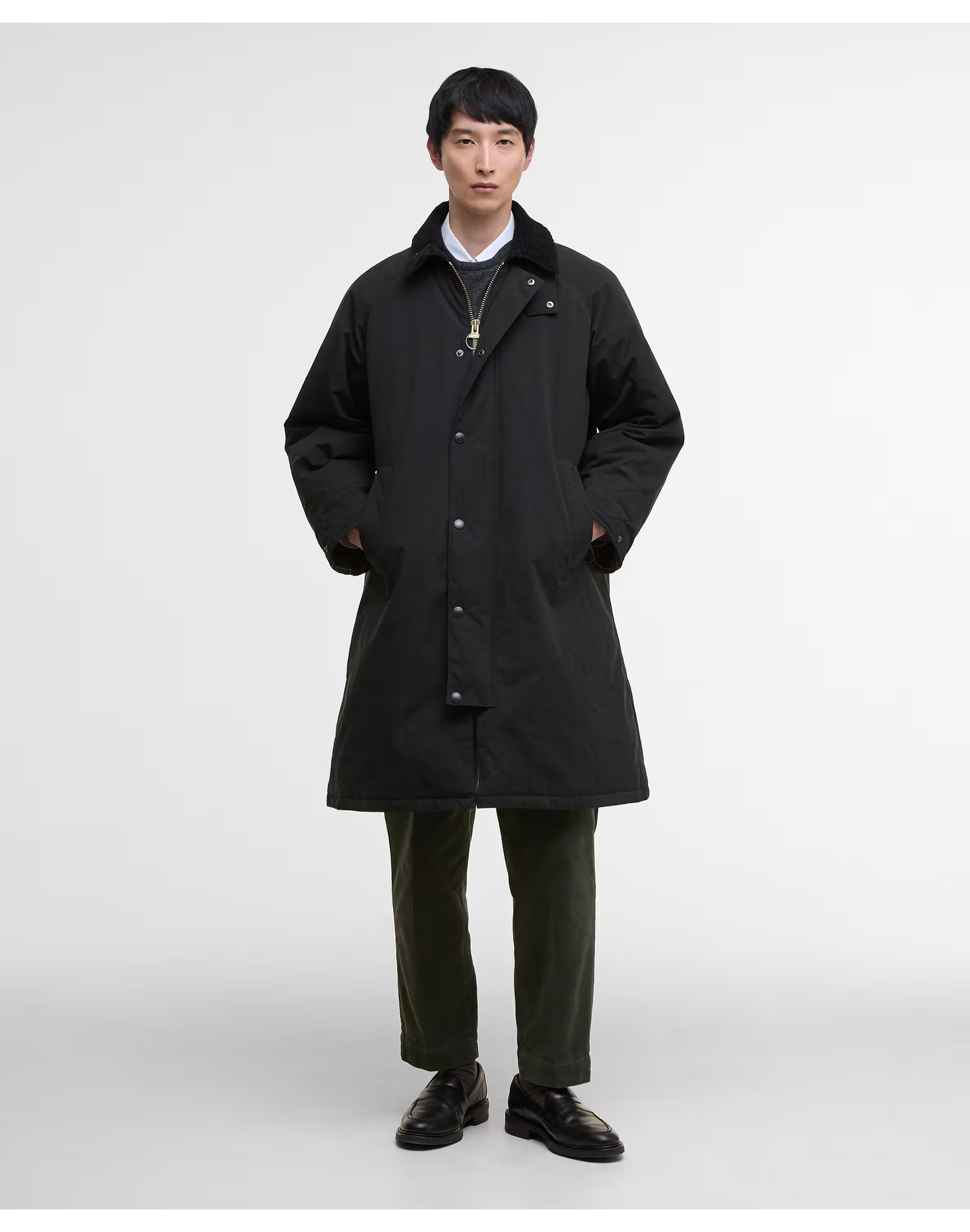 바버 URJU5F029BK 남여공용 블랙 Exmoor 패디드 코트 RJU5F025B