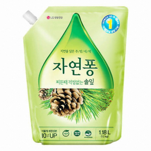 LG생활건강 자연퐁 2X 솔잎 리필 1.18L (2개)