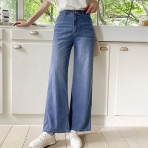 브리즈 린넨 스판 데님 세미 와이드 팬츠 W25BP502