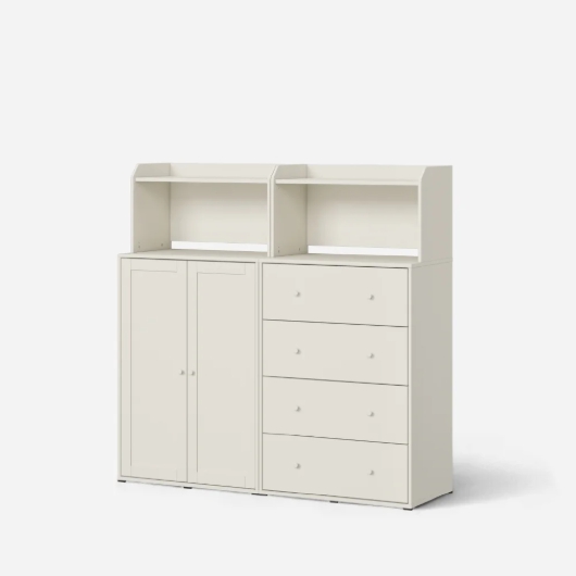 샘키즈 보나 프레임 옷장+낮은상부장 세트 1600