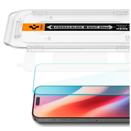 슈피겐 아이폰16 프로 글라스tR 이지핏 강화유리 보호필름 (액정 2매)_이미지