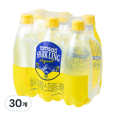 탐사 아쿠아 스파클링 레몬 무라벨 500ml (30개)_이미지