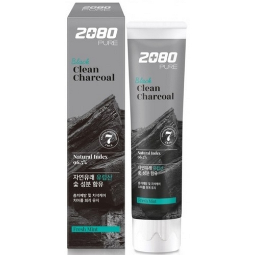 2080 퓨어블랙 차콜민트향 치약 120g