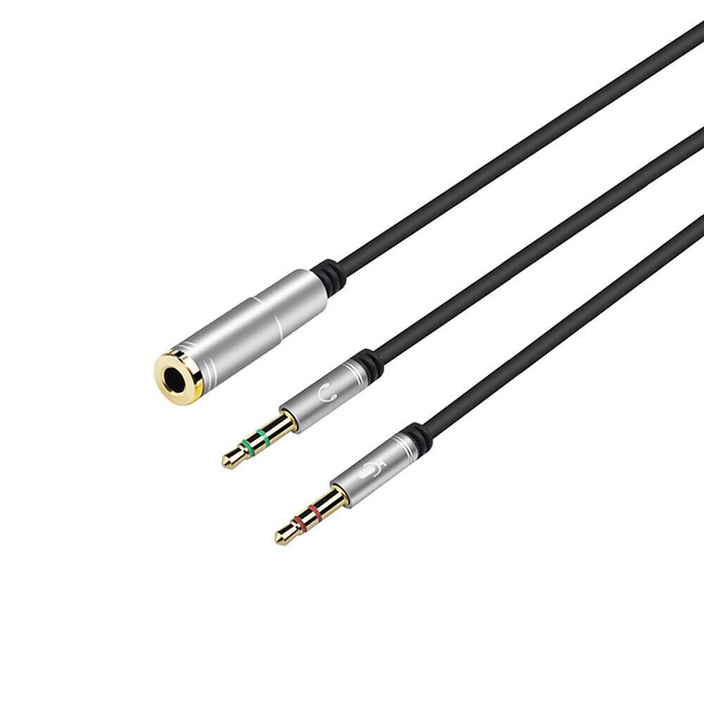 대원TMT 4극 to 3극 스테레오 Y형 케이블 (0.3m, DW-35STYF-0.3MSV)_이미지