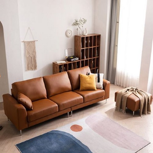 삼익가구 무이 천연가죽 소파 4인용 (스툴포함)