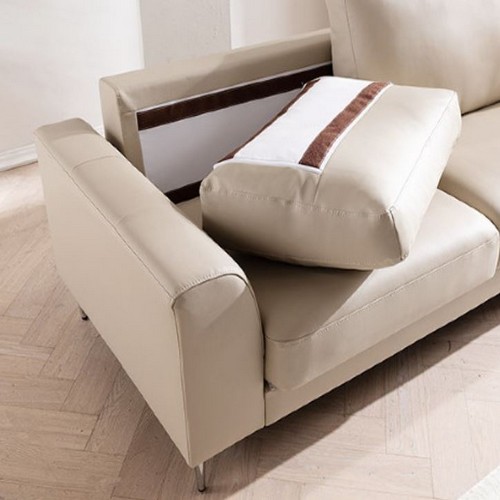 삼익가구 무이 천연가죽 소파 4인용 (스툴포함)_이미지